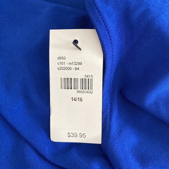 Lane Bryant Womens Sleeveless Blouse Blue Size 14/16 Draped Top Stretch Knit - Picture 10 of 10